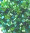 50g 5x4x2mm Green Multi Mix Tile Beads